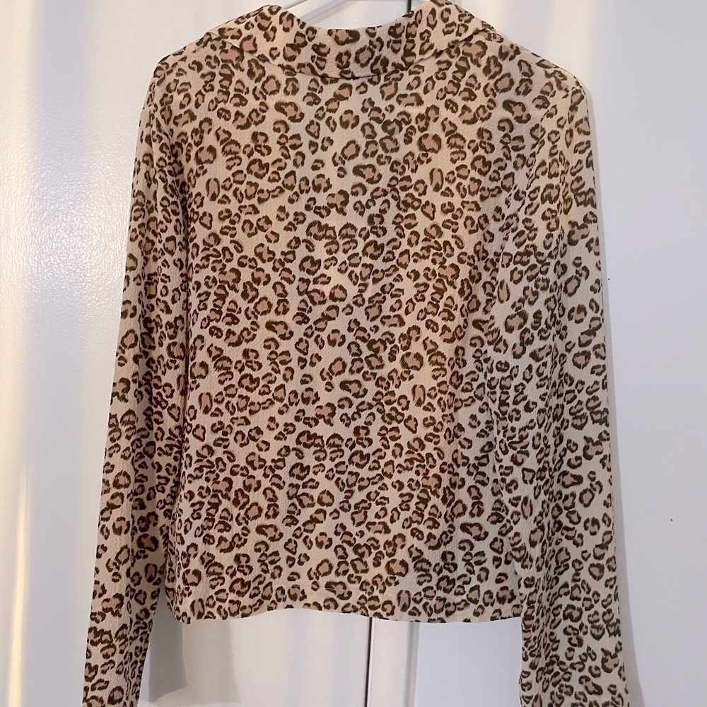NWT L’Academie, Blouse jacket, Brown Leopard, S - Picture 3 of 7